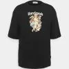 YOURTURN Oversize Unisex - Print T-Shirt - Black