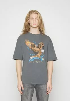 YOURTURN Unisex - Print T-Shirt - Mottled Black