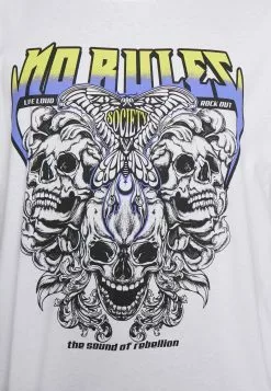YOURTURN Rule Skull Graphic Tee Unisex - Print T-Shirt - White -Yourturn Shop 38058aa46a744b1d840b5599082d9305 scaled