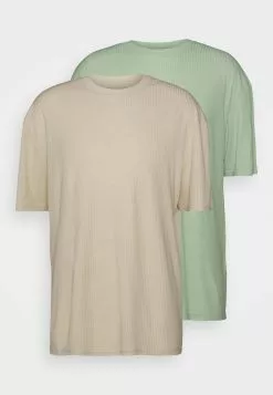 YOURTURN Unisex 2 Pack - Basic T-Shirt - Offwhite/Light Green -Yourturn Shop 385da18b020f4ae48131c78f1c3ddf07 scaled