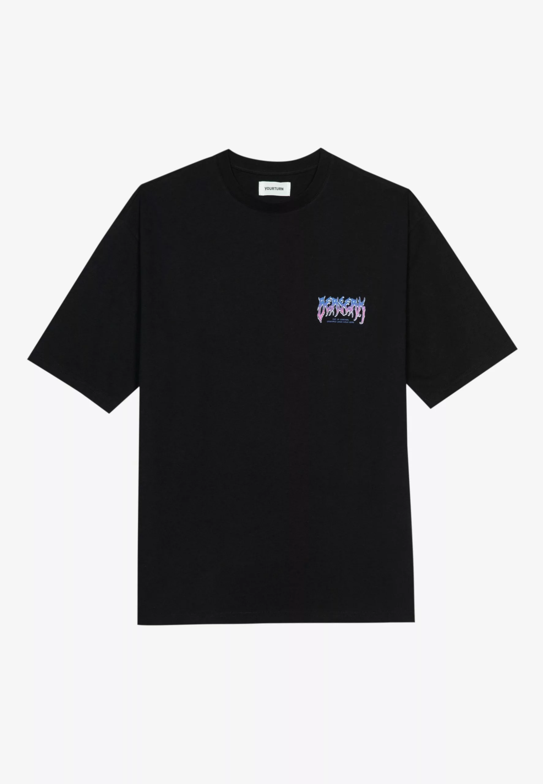 YOURTURN Unisex - Print T-Shirt - Black 6 YOURTURN Unisex - Print T-Shirt - Black - Image 6