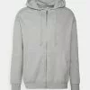 YOURTURN Relaxed Fit Unisex - Zip-Up Sweatshirt - Mottled Light Grey