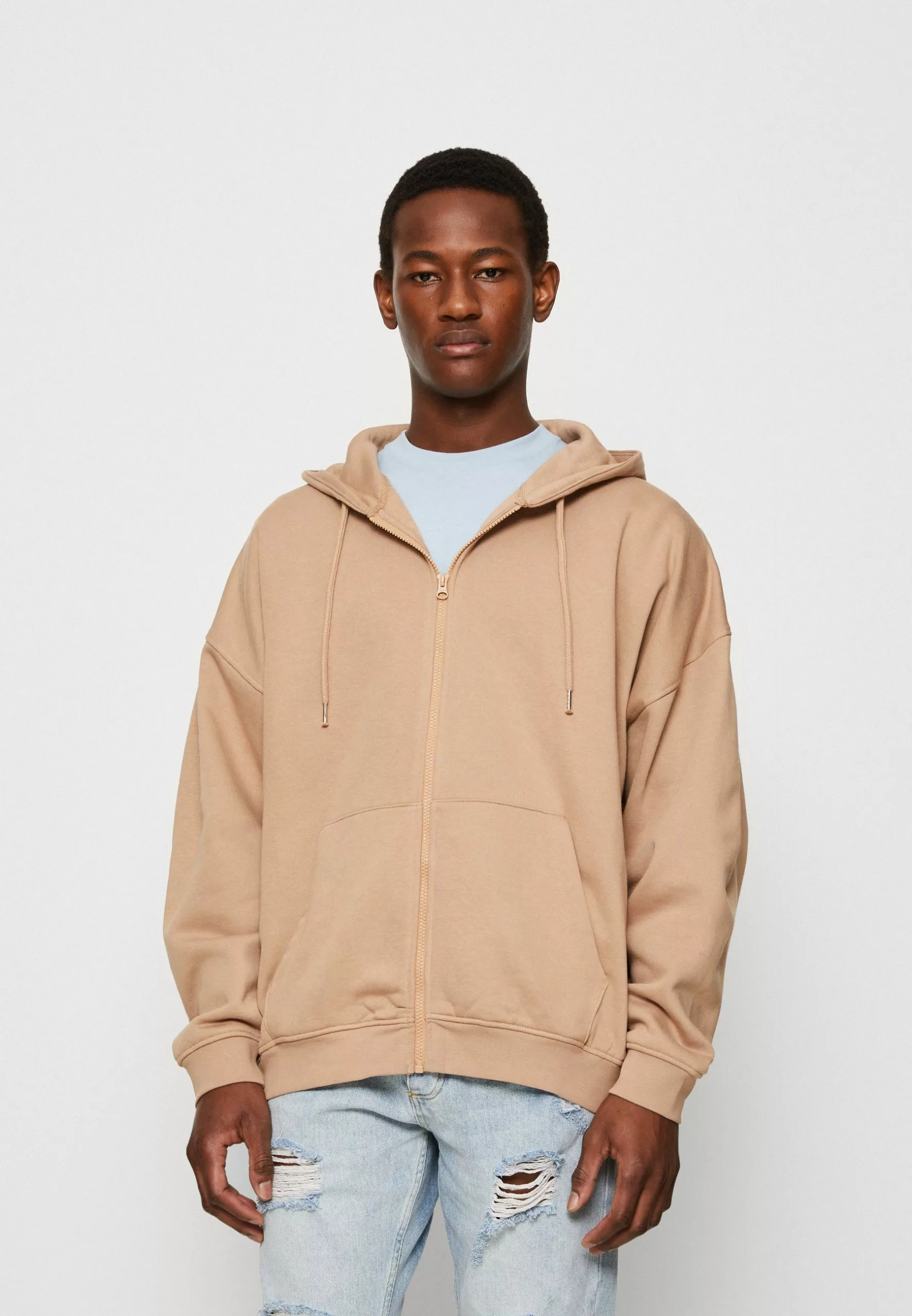 YOURTURN Unisex - Zip-Up Sweatshirt - Tan 1 YOURTURN Unisex - Zip-Up Sweatshirt - Tan