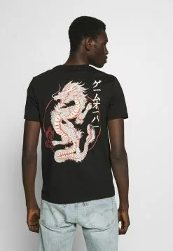 YOURTURN Unisex - Print T-Shirt - Black