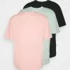 YOURTURN 3Pack Unisex - Basic T-Shirt - Black/Pink/Green
