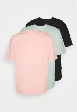YOURTURN 3Pack Unisex - Basic T-Shirt - Black/Pink/Green