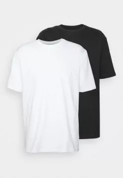 YOURTURN 2 Pack Unisex - Basic T-Shirt - Black/White