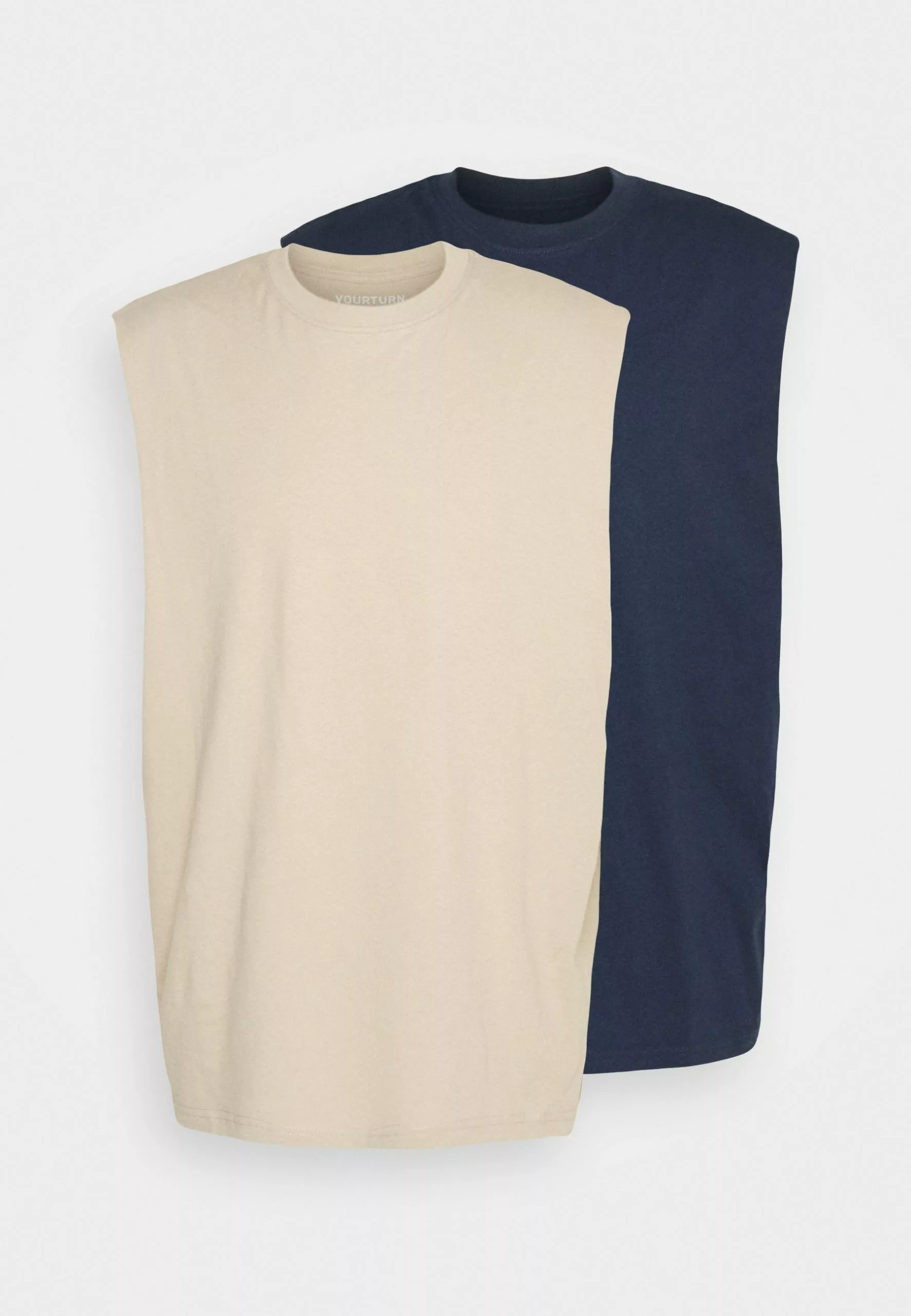 YOURTURN Unisex 2 Pack - Top - Beige/Dark Blue 6 YOURTURN Unisex 2 Pack - Top - Beige/Dark Blue - Image 6