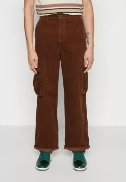 YOURTURN Corduroy Unisex - Cargo Trousers - Dark Brown