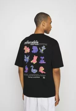 YOURTURN Unisex - Print T-Shirt - Black