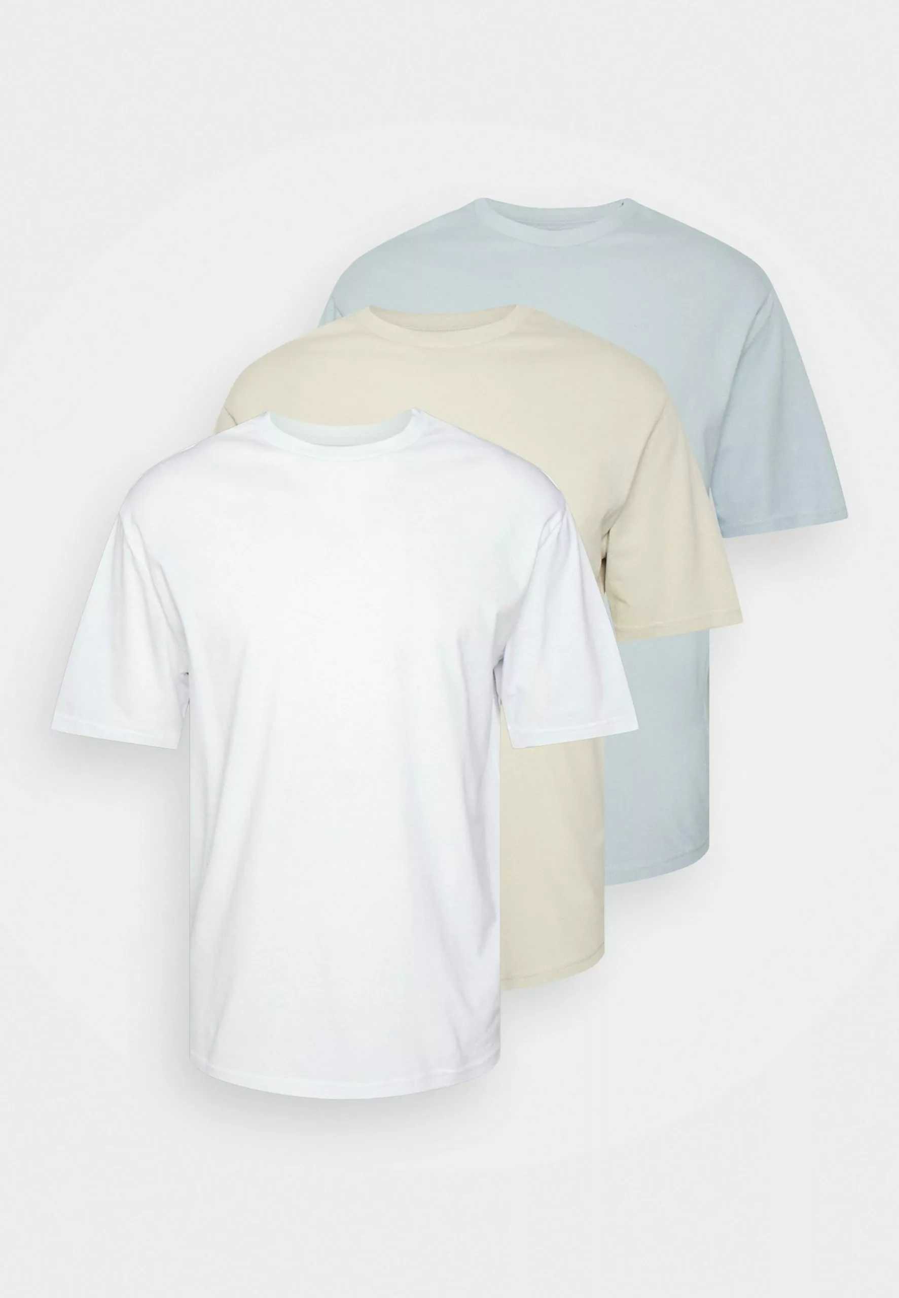 YOURTURN 3Pack Unisex - Basic T-Shirt - White/Off-White/Light Blue 1 YOURTURN 3Pack Unisex - Basic T-Shirt - White/Off-White/Light Blue