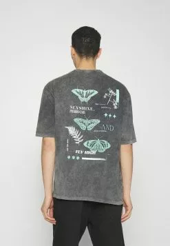 YOURTURN Unisex - Print T-Shirt - Mottled Black