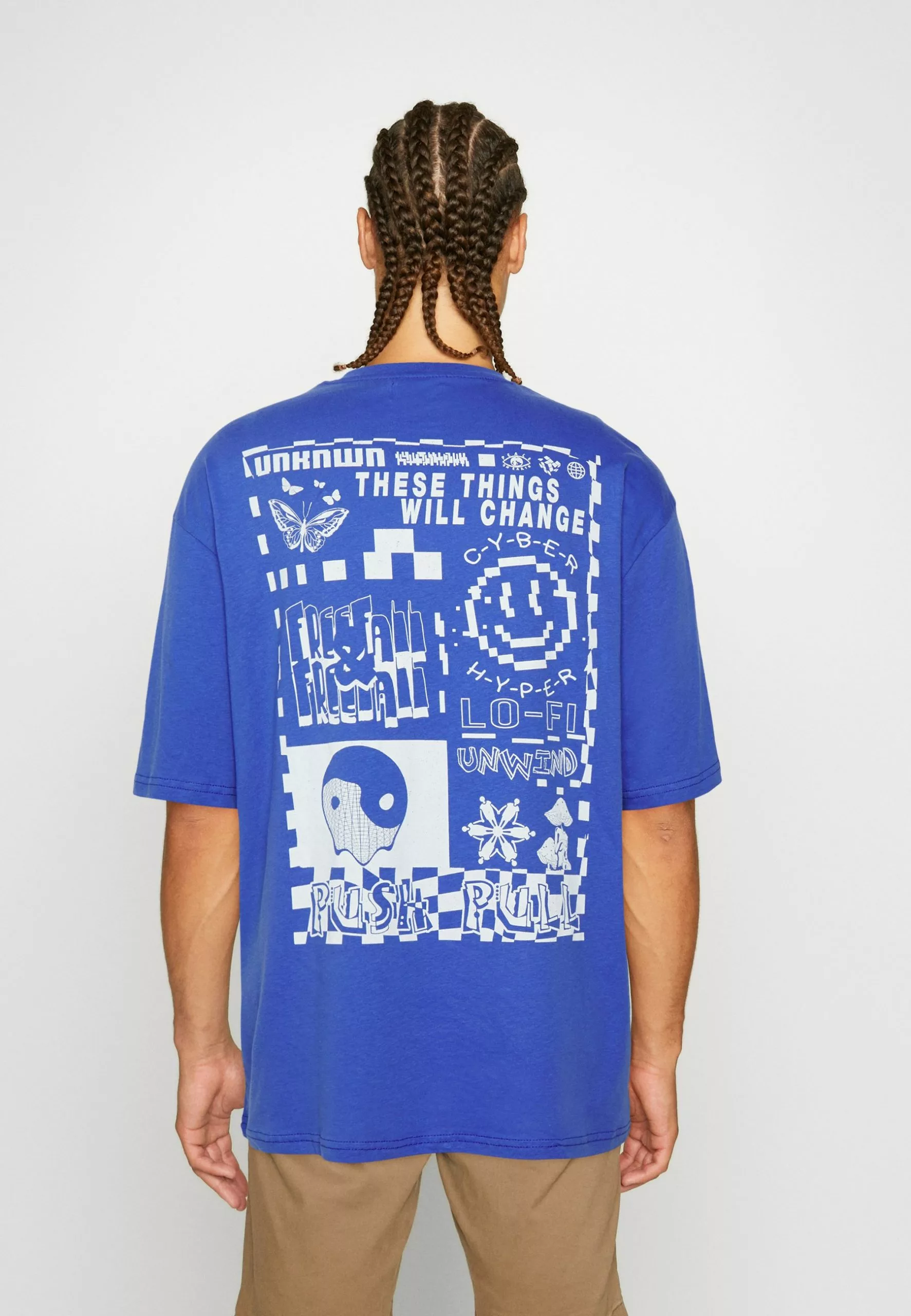 YOURTURN Unisex - Print T-Shirt - Blue 3 YOURTURN Unisex - Print T-Shirt - Blue - Image 3