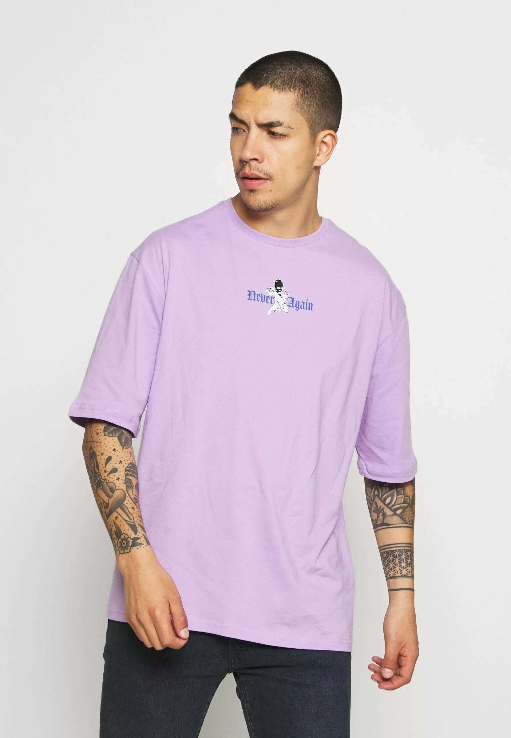 YOURTURN Oversize Unisex - Print T-Shirt - Lilac 1 YOURTURN Oversize Unisex - Print T-Shirt - Lilac