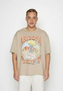 YOURTURN Unisex - Print T-Shirt - Beige