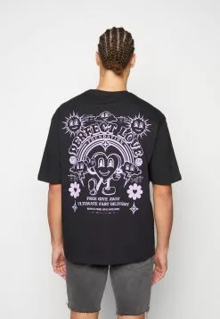 YOURTURN Heart Graphic Backprint Tee Unisex - Print T-Shirt - Black